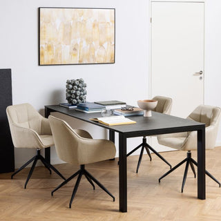Brentford Matt Black Ceramic Dining Table 200x90cm
