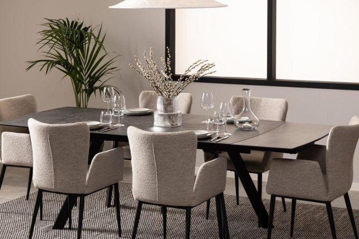 Blackburn Extending Ceramic Dining Table in Black 160-240cm
