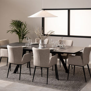 Blackburn Extending Ceramic Dining Table in Black 160-240cm