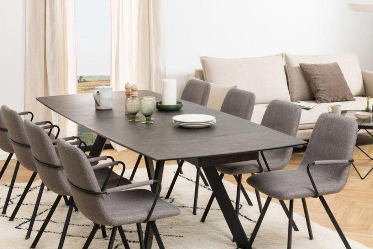 Blackburn Extending Ceramic Dining Table in Black 160-240cm