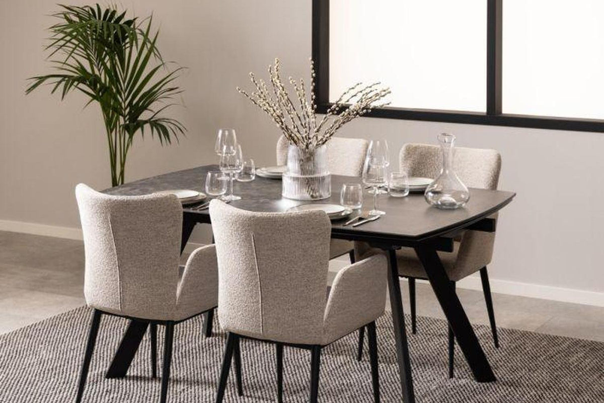 Blackburn Extending Ceramic Dining Table in Black 160-240cm