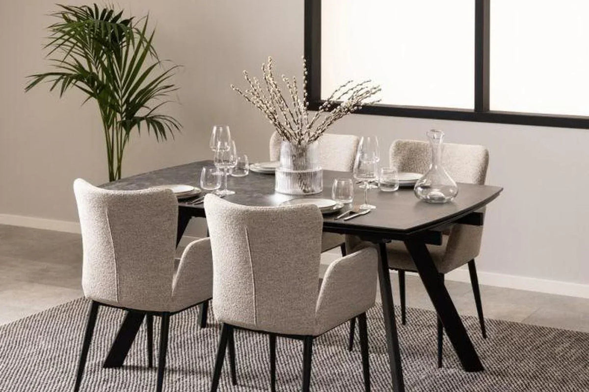 Blackburn Extending Ceramic Dining Table in Black 160-240cm