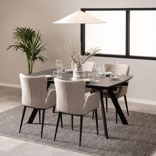 Blackburn Extending Ceramic Dining Table in Black 160-240cm