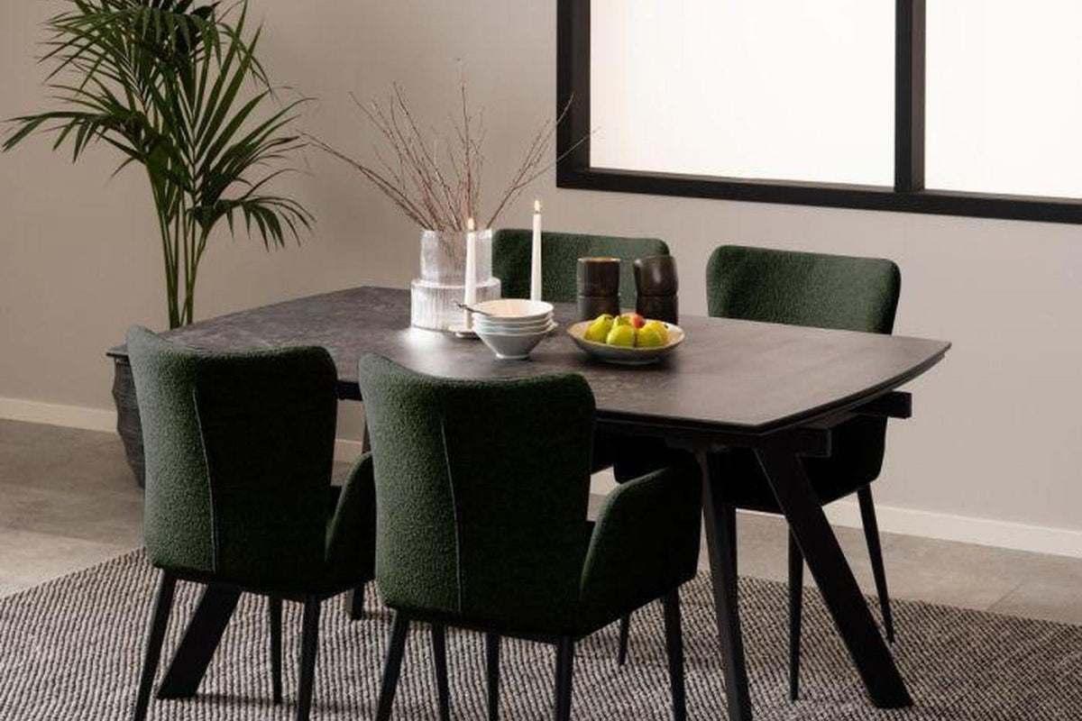 Blackburn Extending Ceramic Dining Table in Black 160-240cm
