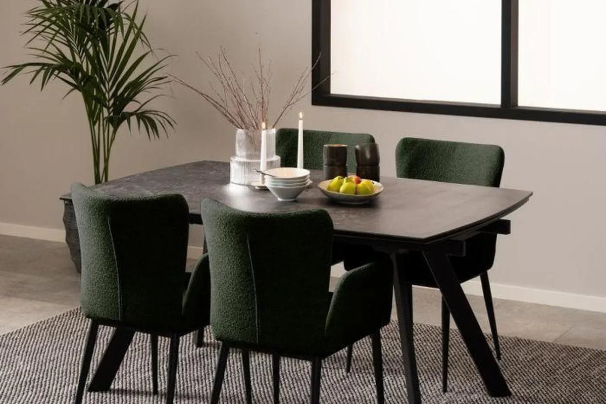 Blackburn Extending Ceramic Dining Table in Black 160-240cm