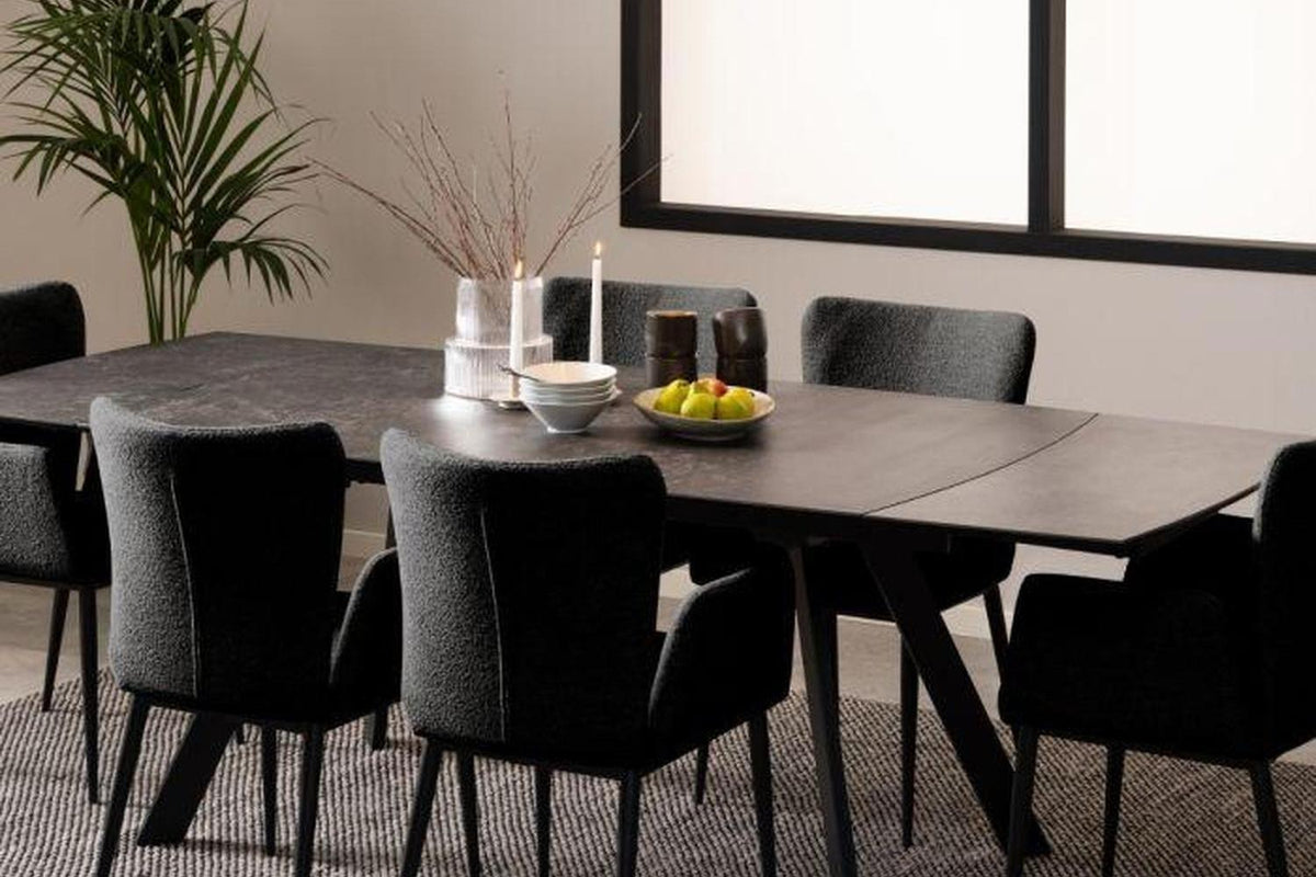 Blackburn Extending Ceramic Dining Table in Black 160-240cm