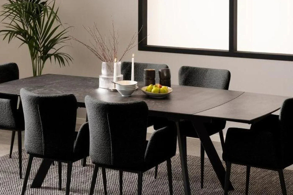 Blackburn Extending Ceramic Dining Table in Black 160-240cm