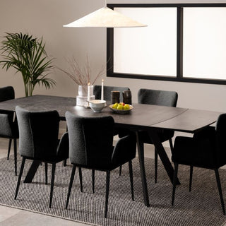 Blackburn Extending Ceramic Dining Table in Black 160-240cm