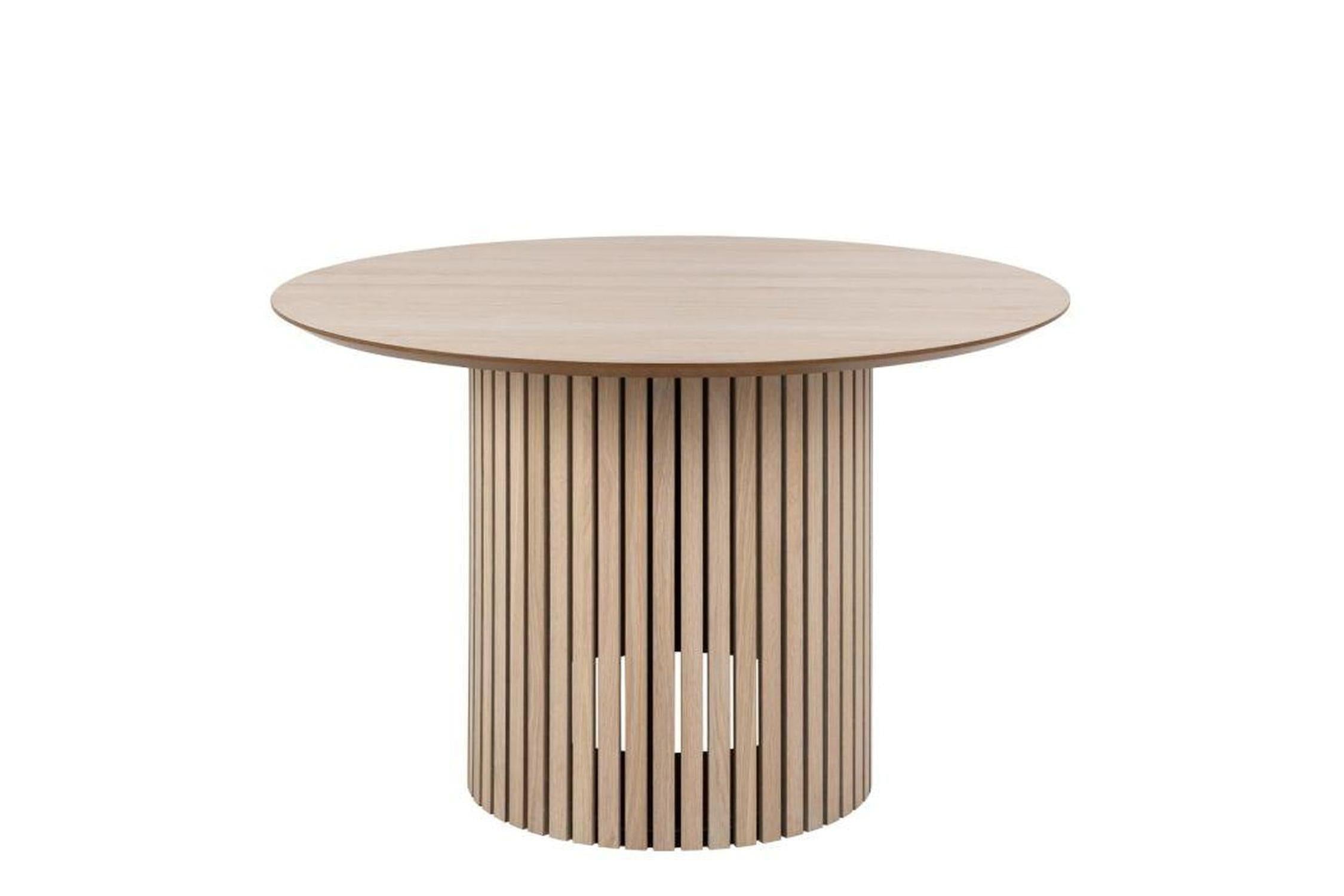 Linley Round Dining Table in White Oak 120cm
