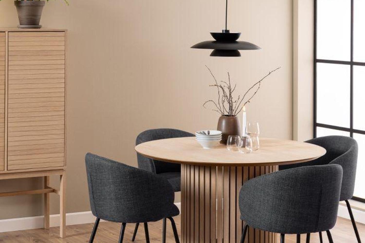 Linley Round Dining Table in White Oak 120cm