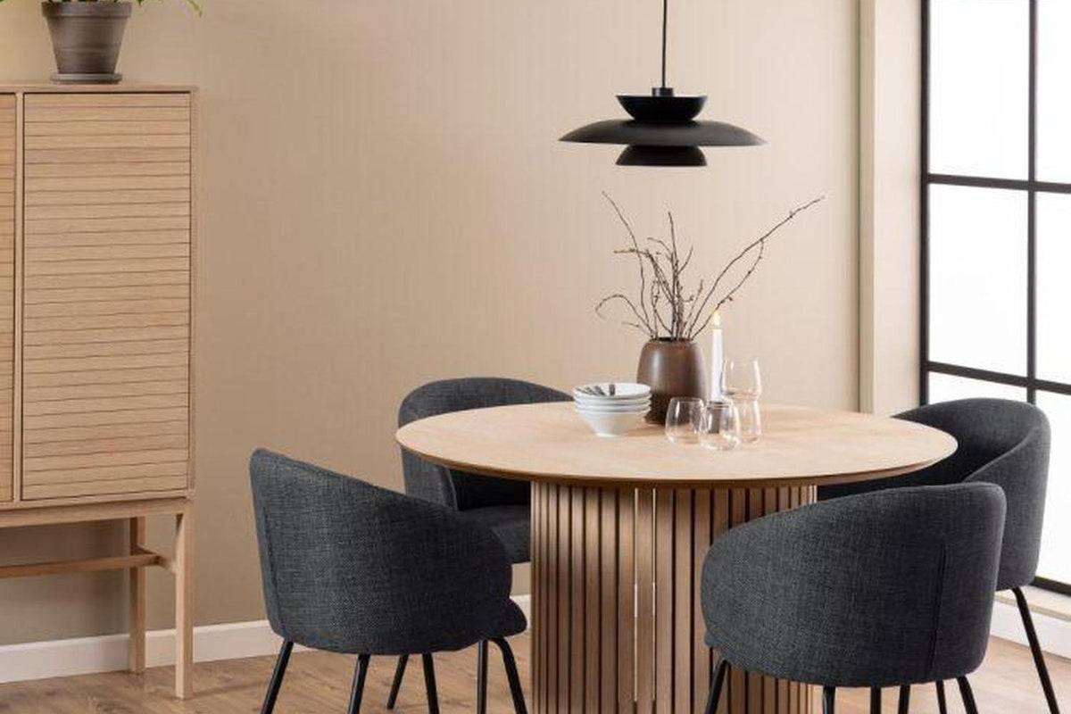 Linley Round Dining Table in White Oak 120cm