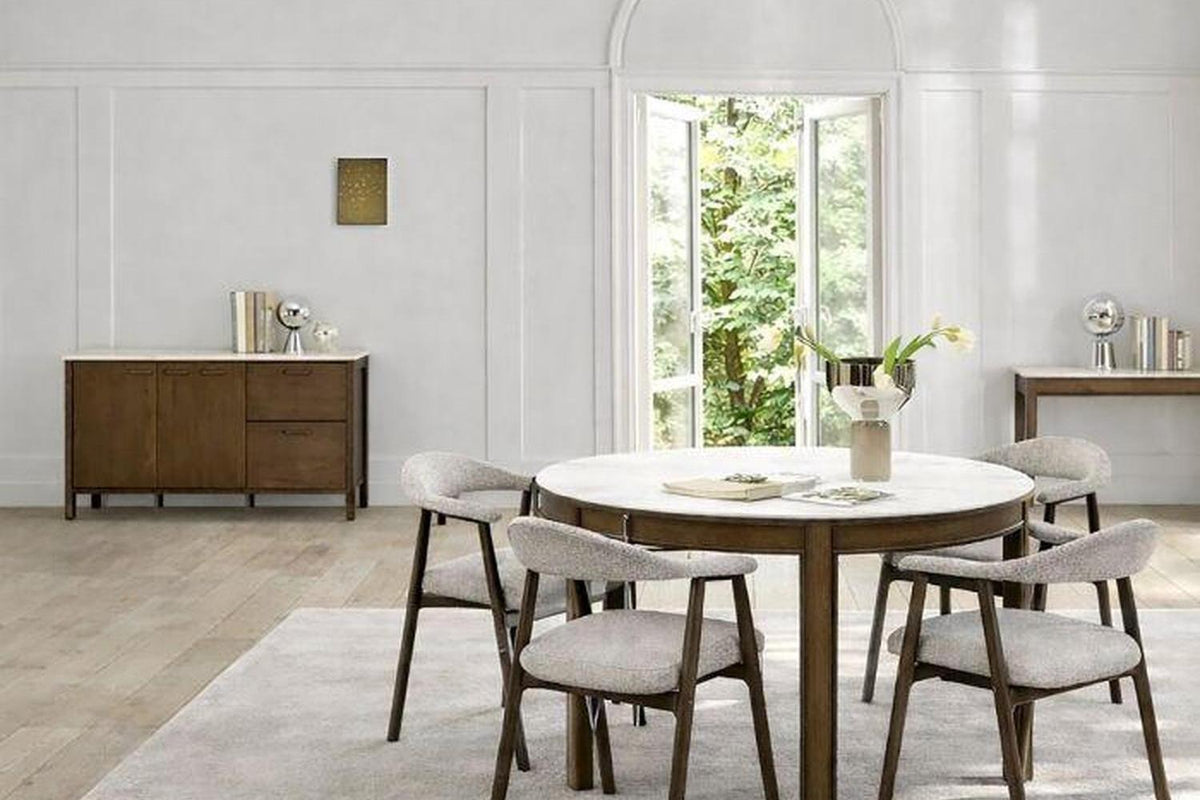Southampton Round Extendable Dining Table in Cream Ceramic 120cm