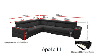 Apollo PR3 Corner Sofa Bed - Msofas LTD