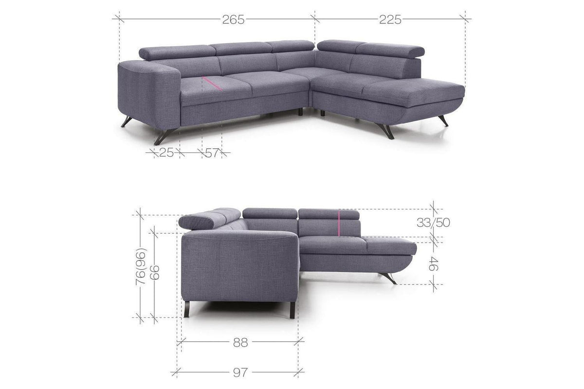 Arrata Express Delivery Corner Sofa Bed With Storage Zoya 03