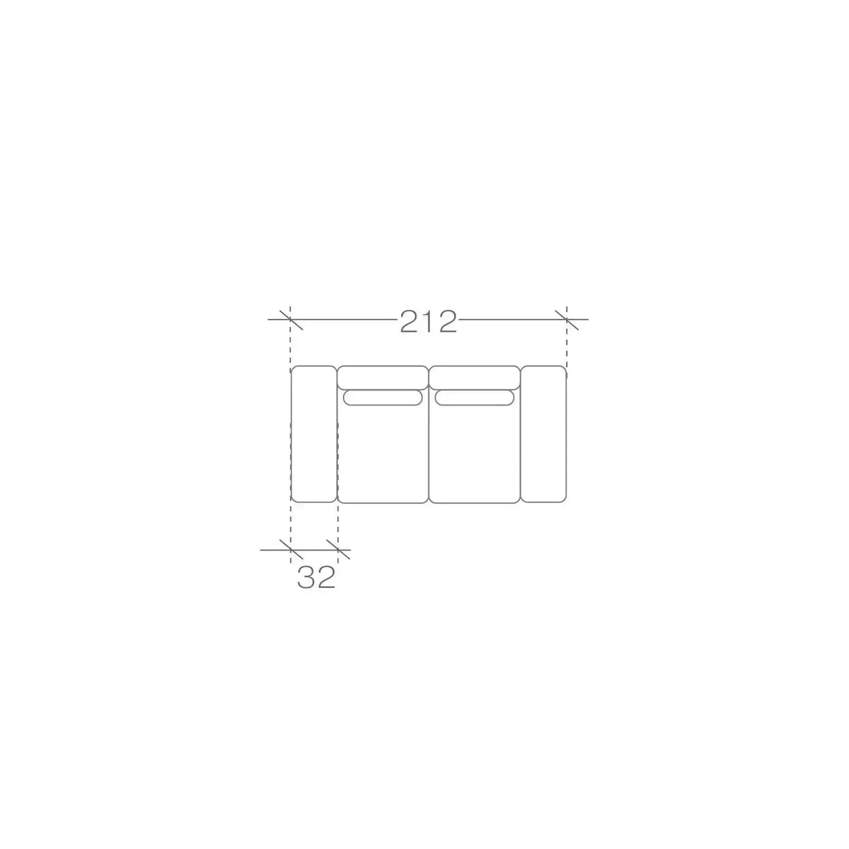 Ares 2 Seater Sofa dimensions