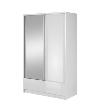 Aria I 130 White Wardrobe with Mirror - Msofas LTD