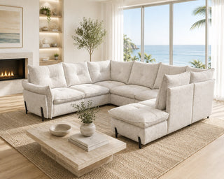 Almeria 5 U Shape Narożna Sofa z Łóżkiem