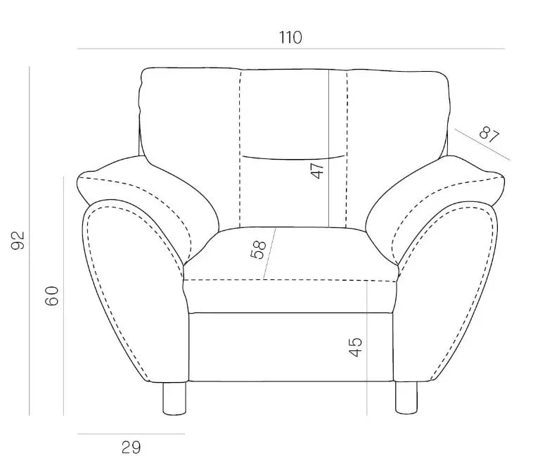 Amigo Armchair dimensions