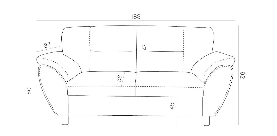 Amigo 2 Seater Sofa dimensions