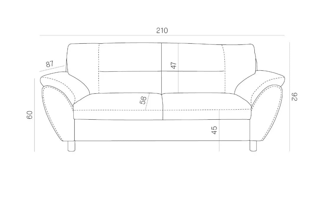 Amigo 3 Seater Sofa dimensions