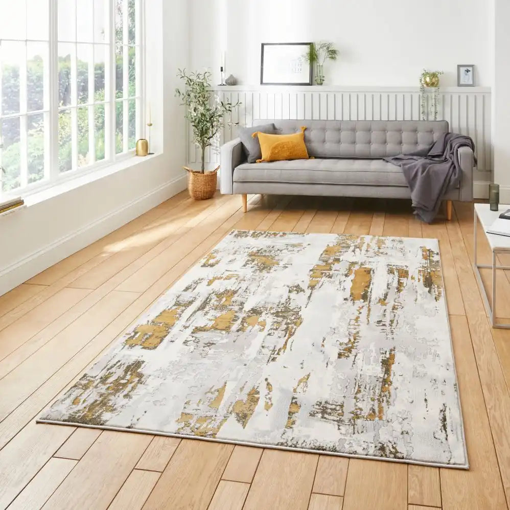 Apollo Think GR579 Grey Gold Rug