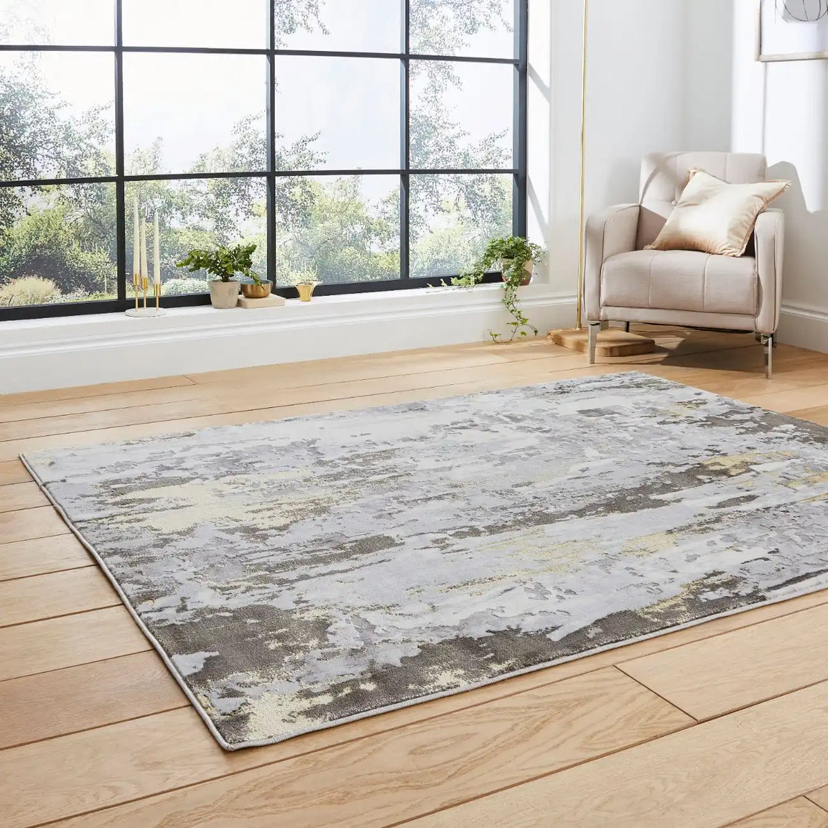Apollo Think GR580 Grey Gold Rug