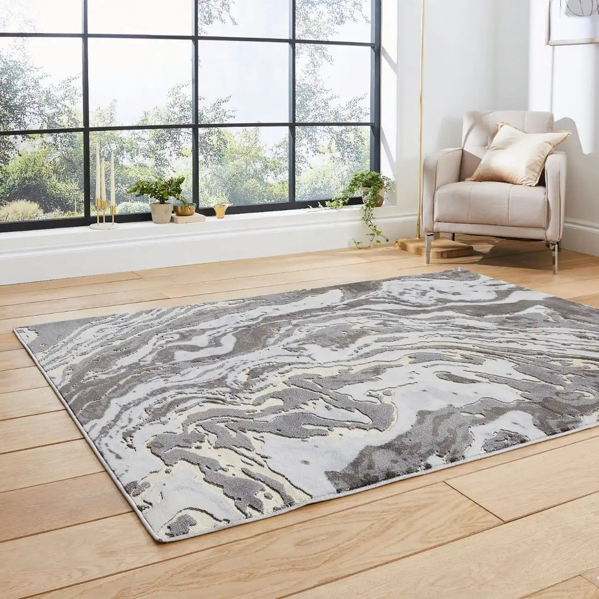 Apollo Think GR584 Grey Gold Rug