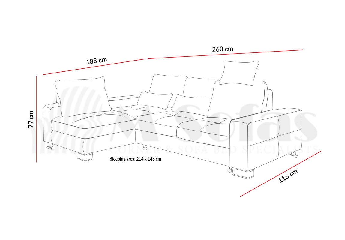 Asti Corner Sofa Bed