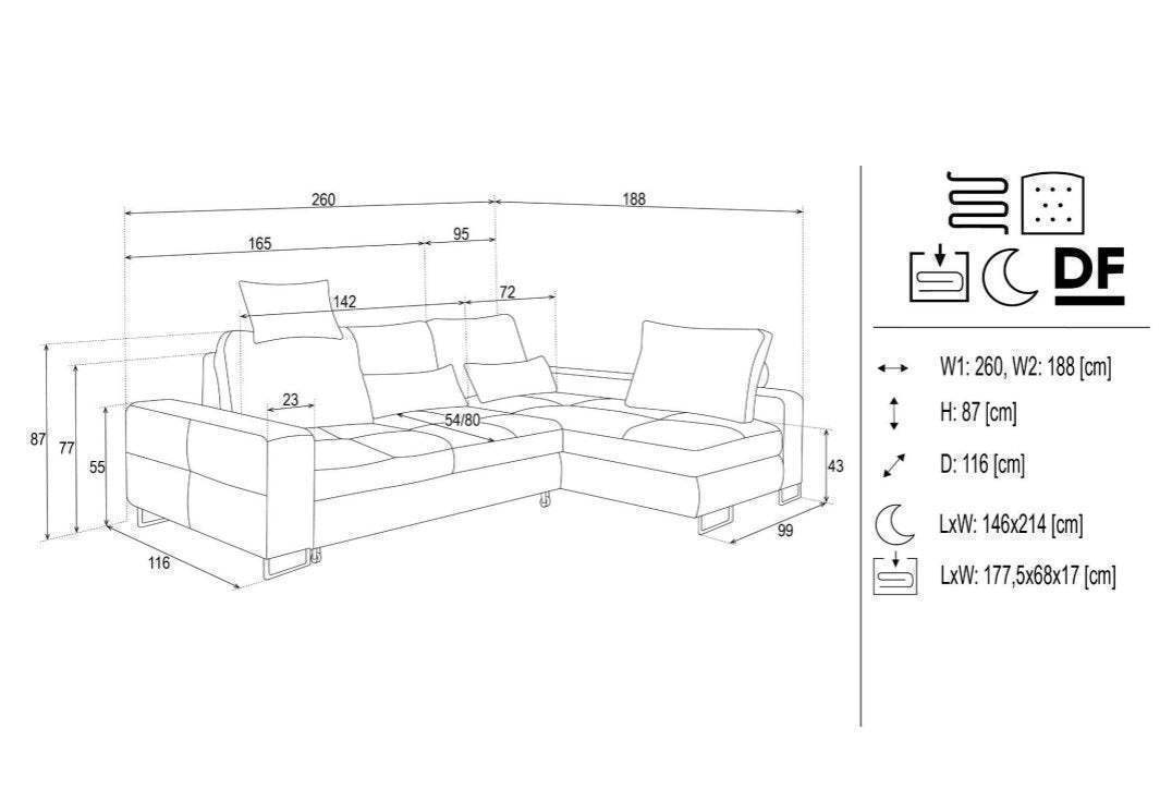 Asti Corner Sofa Bed - Msofas LTD