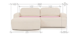 Sofa narożna Dover z funkcją spania i schowkiem