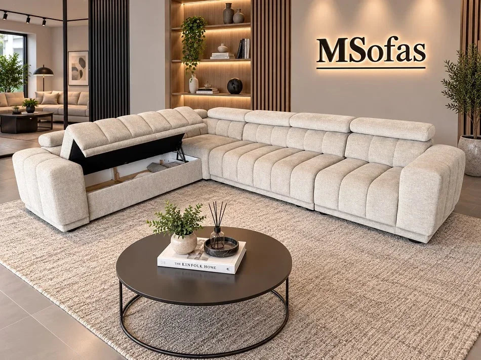 Augusto XL Express Delivery Corner Sofa Bed with Storage Graceland Taupe
