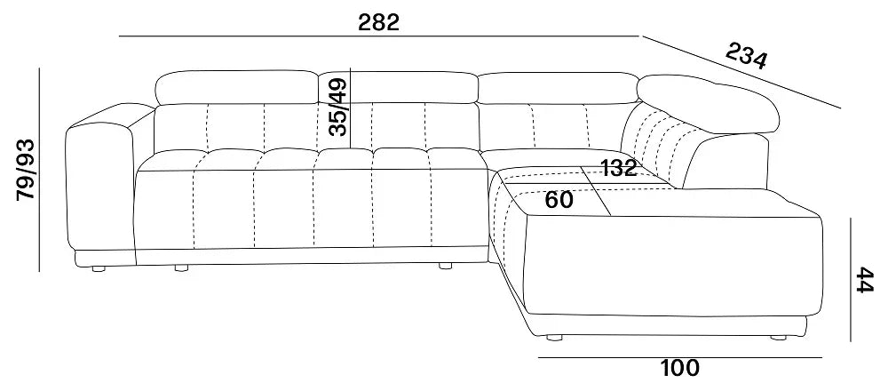Augusto L Corner Sofa Bed With Storage dimensions