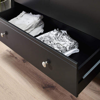 Baroque 3 Drawer Wide Chest Black - Msofas LTD