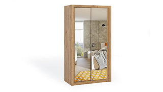 Bono Wardrobe 120 With Mirror Artisan Oak - Msofas LTD