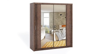 Bono Wardrobe 200 With Mirror Monastery Oak - Msofas LTD