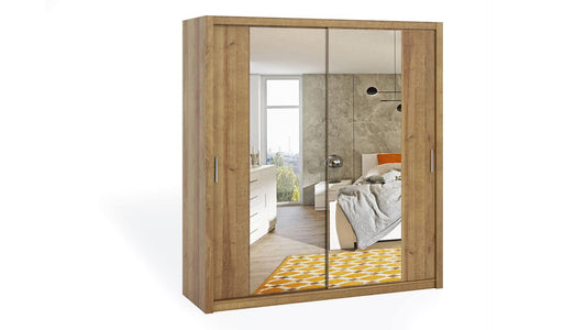 Bono Wardrobe 220 With Mirror Goled Oak