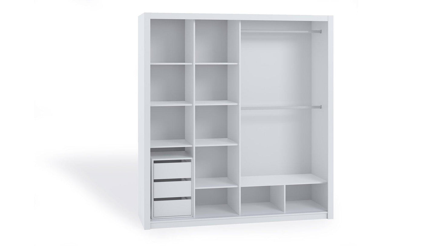 Bono Wardrobe 200 With Mirror White