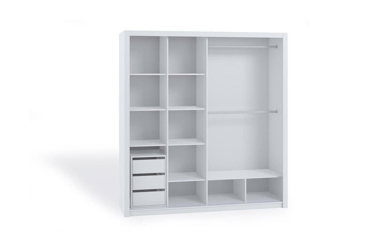 Bono Express Delivery Sliding Wardrobe 200 With Mirror White