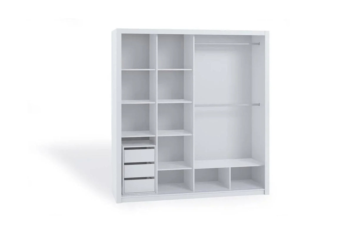 Bono Express Delivery Sliding Wardrobe 200 With Mirror White