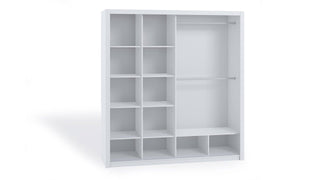 Bono Wardrobe 200 With Mirror White Fast Delivery - Msofas LTD