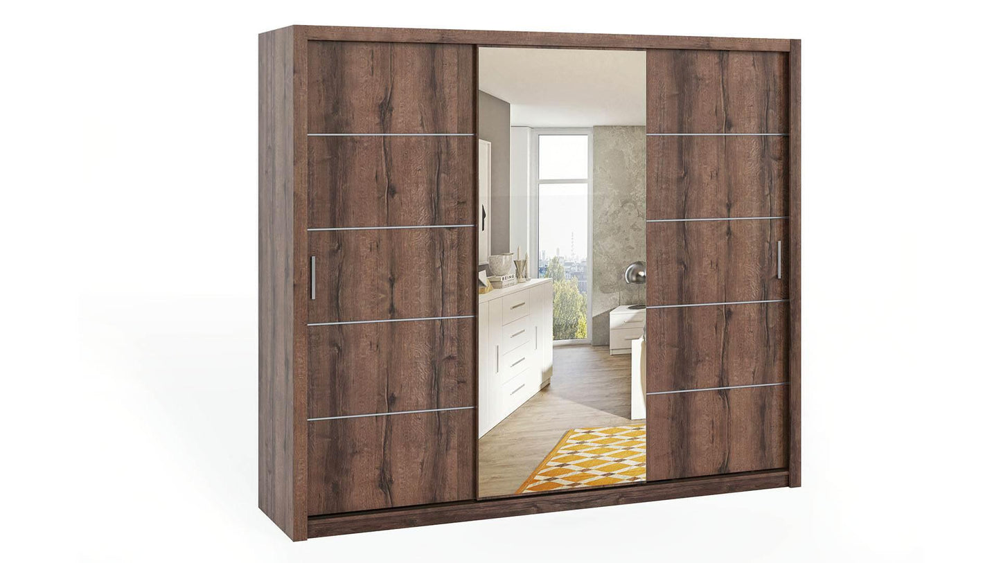 Bono Wardrobe 250 With Mirror Monastery Oak