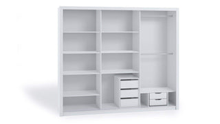 Bono Wardrobe 250 With Mirror White - Msofas LTD