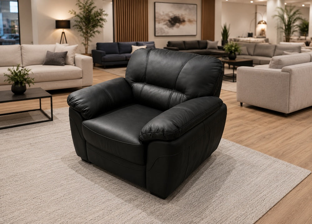 Ex-Display Baltica Armchair Natural Leather Black