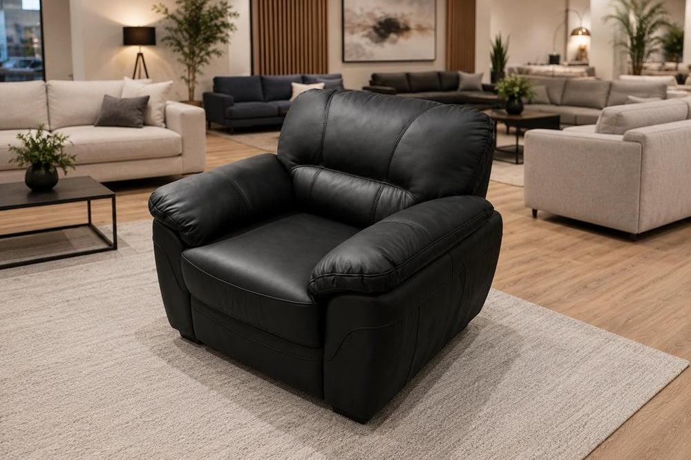 Ex-Display Baltica Armchair Natural Leather Black