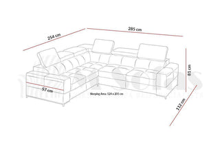 Basalt III Corner Sofa Bed - Msofas LTD