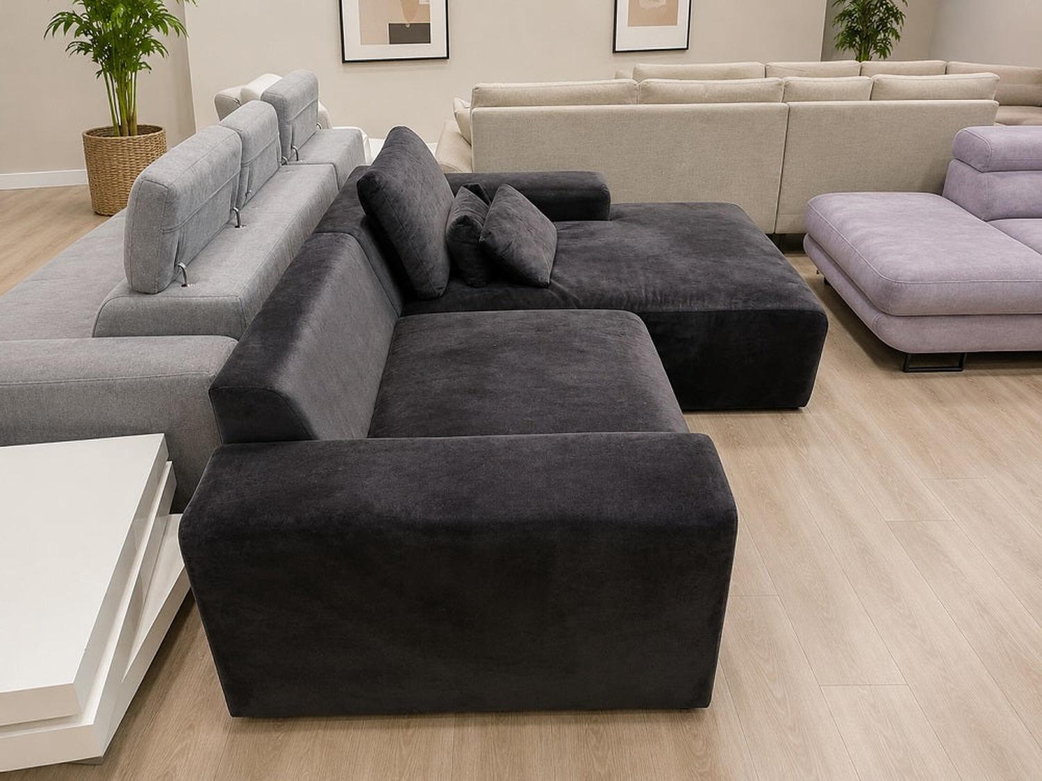 Ex-Display Bastia Mini Corner Sofa Malta Black