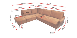 Bella Corner Sofa Malia Aspfalt FAST DELIVERY - Msofas LTD