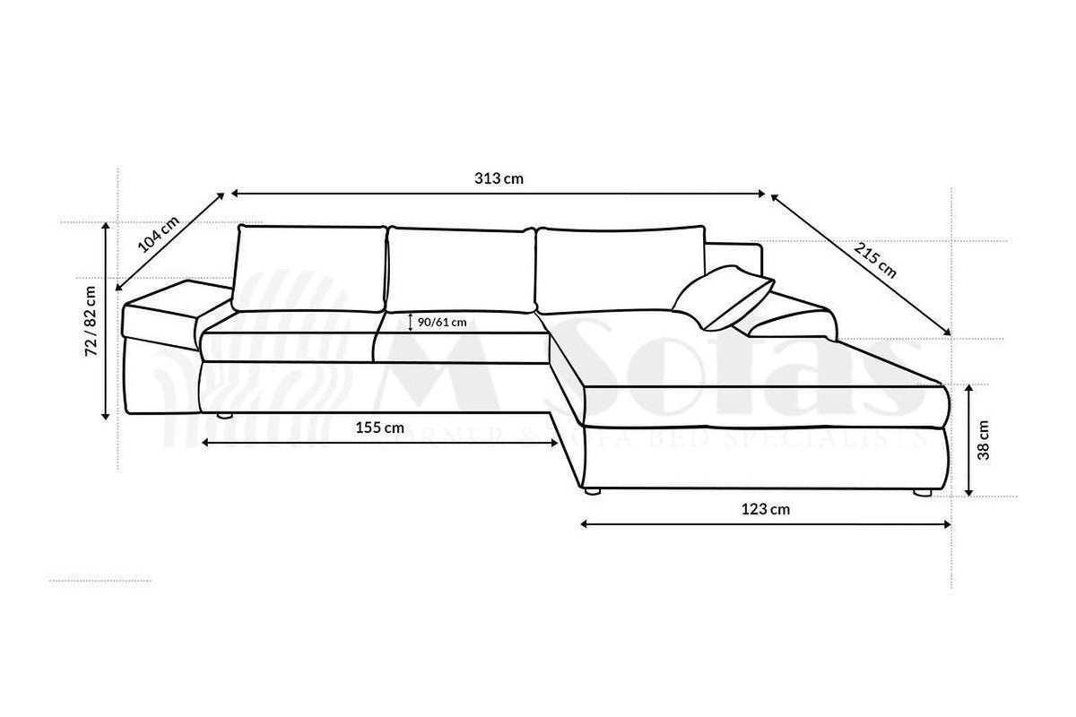 Bono Corner Sofa Bed With Storage Kronos 22