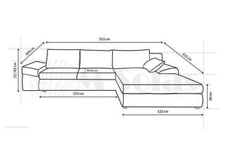 Ex-Display Bono Corner Sofa Bed in Kronos 9