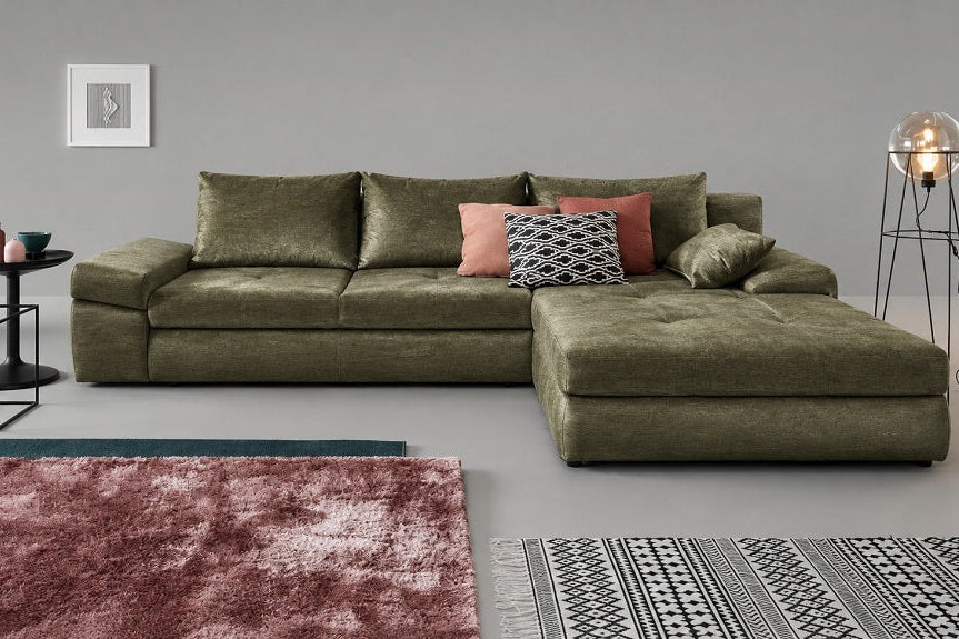 Bono Express Delivery Corner Sofa Bed With Storage Monolith 38 OLIVE GREEN